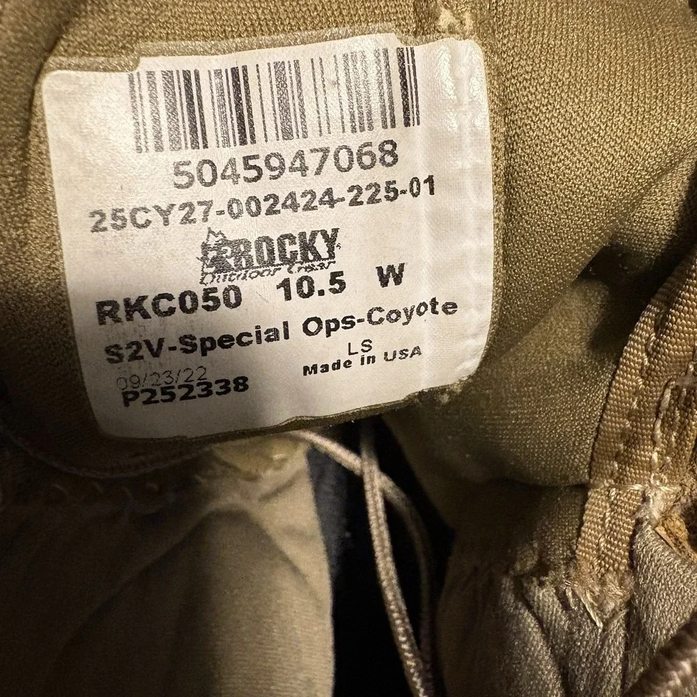 Rocky S2V Special Ops Tactical Military Boot 10.5W Coyote Brown RKC050